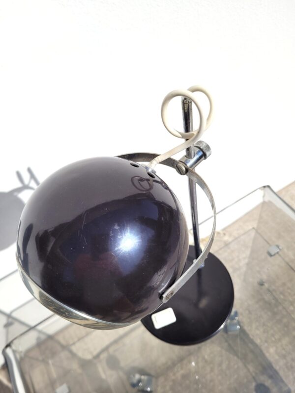 Lampe eyeball 1960 noir et chrome 04