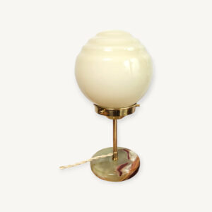 Lampe globe vintage opaline laiton et onyx 07