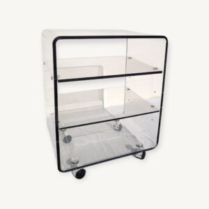 Meuble étagère à roulettes design plexiglas 09