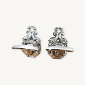 Paire de patères vintages en métal 05