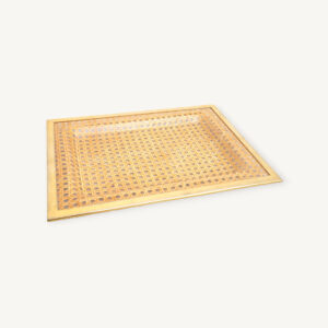 Plateau cannage de rotin et laiton 39x28cm 06