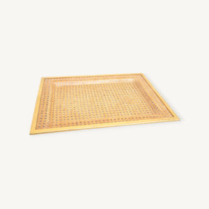 Plateau cannage de rotin et laiton 48x36cm 06