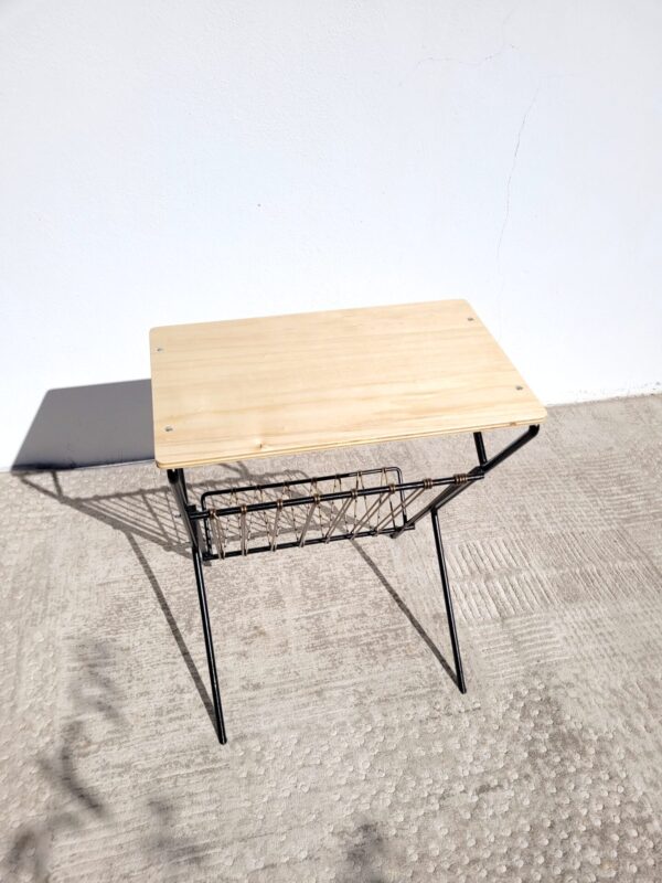 Table d'appoint scoubidou 1960 sellette ou bout de canapé vintage 04