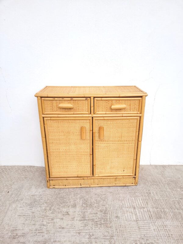 Commode ou buffet en rotin 1980 01