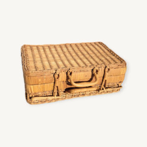 Petite valise vintage en rotin 1970 07