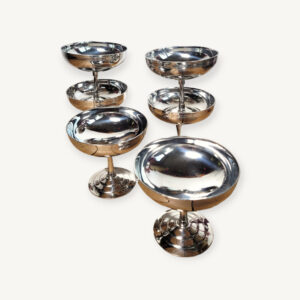 Set de 6 coupes à glace vintage en inox Letang Remy 1970 05