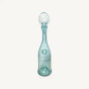 Carafe Biot en verre soufflé bleue 06
