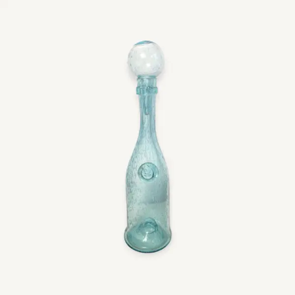 Carafe Biot en verre soufflé bleue 06