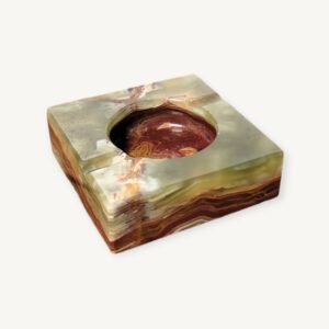 Cendrier ou vide poche en pierre onyx vert 05