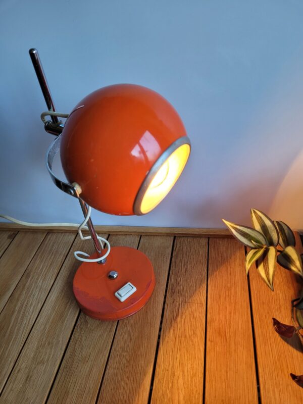 Lampe eyeball vintage 70s orange space age 07