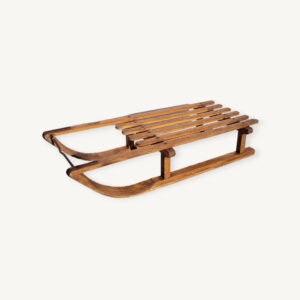 Luge vintage La Hutte 90cm en bois 07