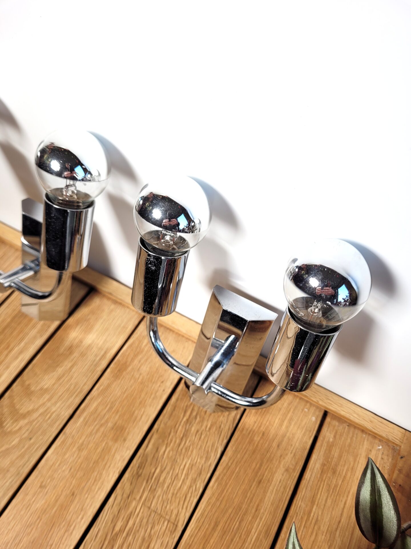 Paire de lampes d'applique 1970 chrome 03