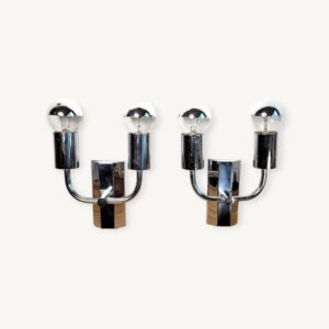 Paire de lampes d'applique 1970 chrome 06