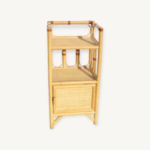 Petite étagère vintage en rotin table de chevet 07