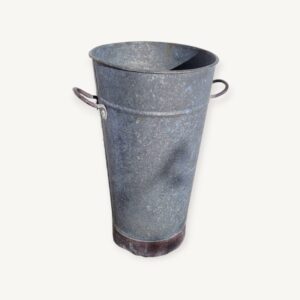 Ancien pot de fleuriste en zinc 06