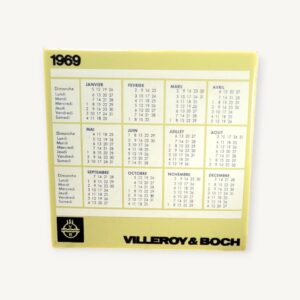 Calendrier 1969 sur carreau céramique Villeroy & Boch 06