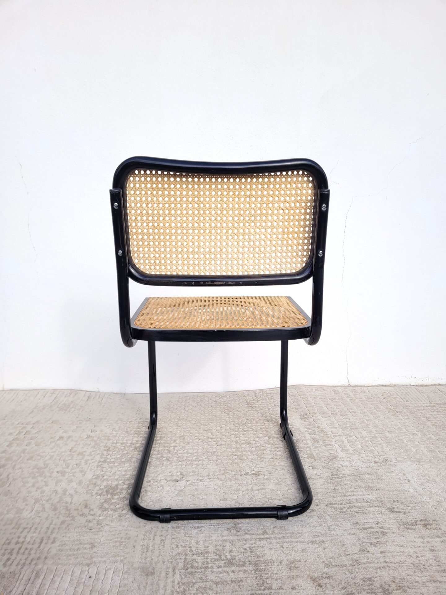 Chaise vintage cannée type Cesca noire 05