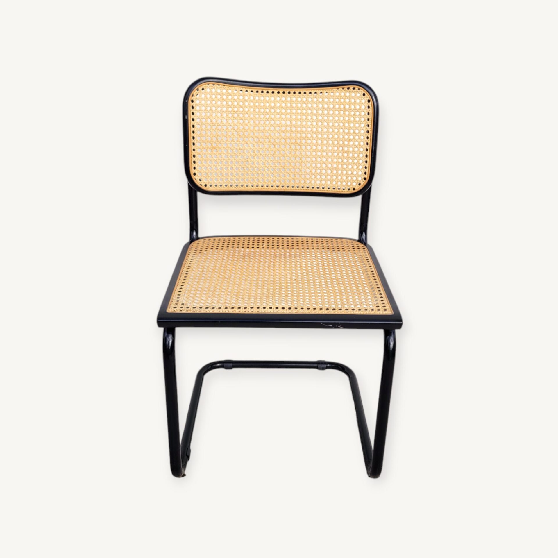 Chaise vintage cannée type Cesca noire 09