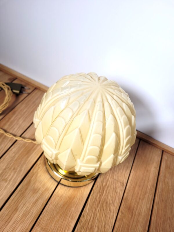 Lampe vintage globe Art Deco & laiton doré 02