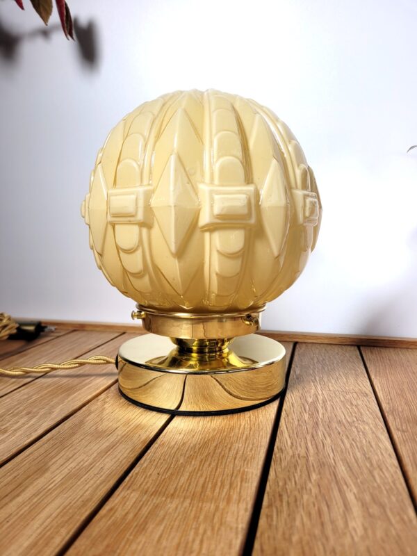 Lampe vintage globe Art Deco & laiton doré 03