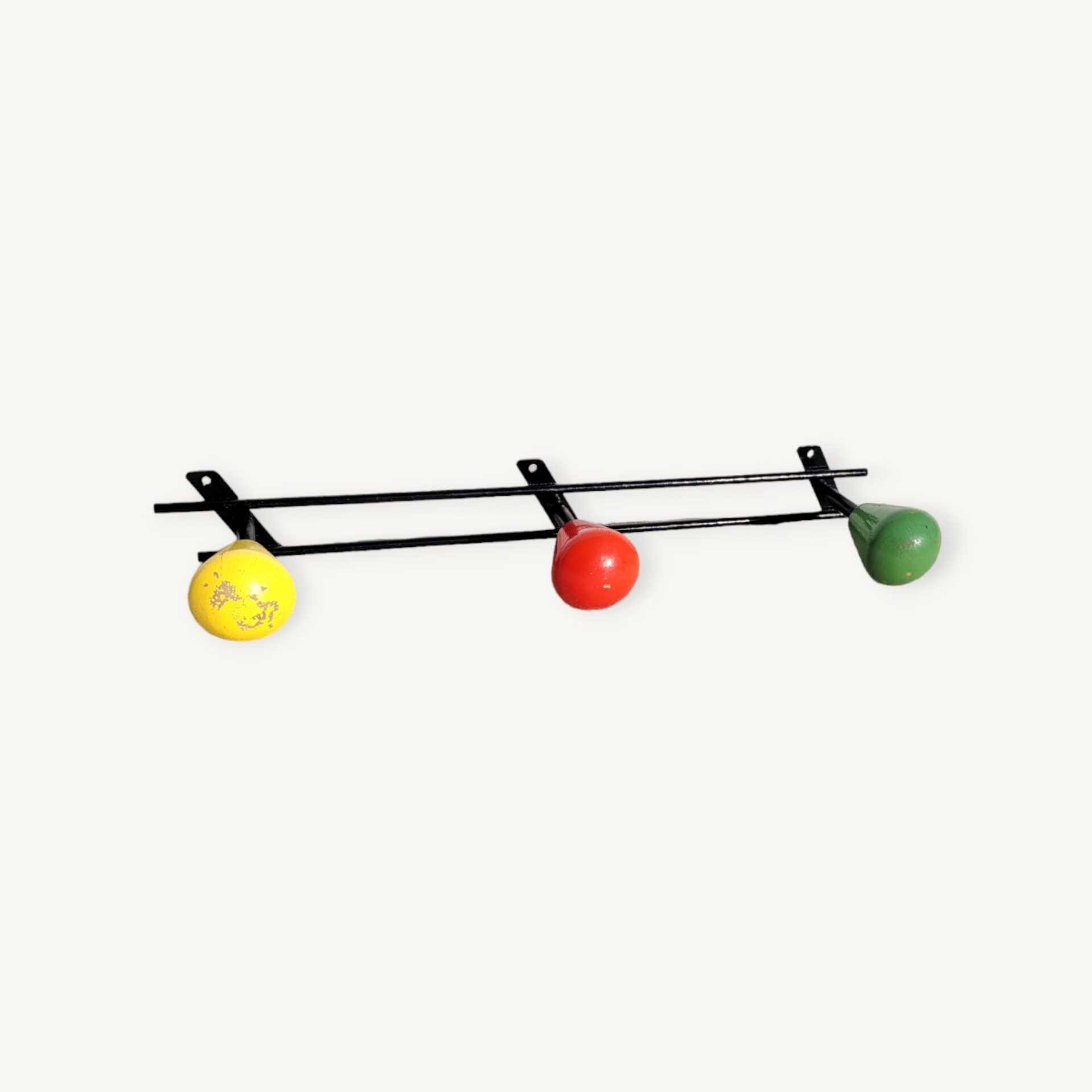 Porte manteaux murale vintage boules colorées 60s 06