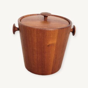 Seau à glace vintage scandinave en teck 1960 07