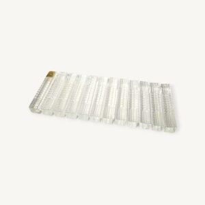 Set de portes couteaux vintages en verre ciselé 06