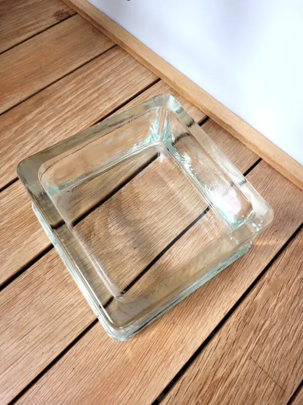 Cendrier vintage Lumax pavé de verre 1970 02