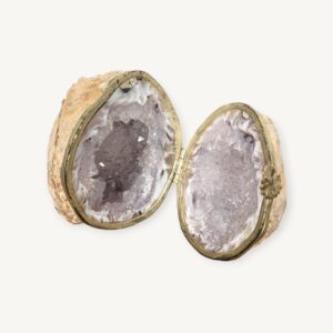 Pierre ancienne géode montée en boîte 06