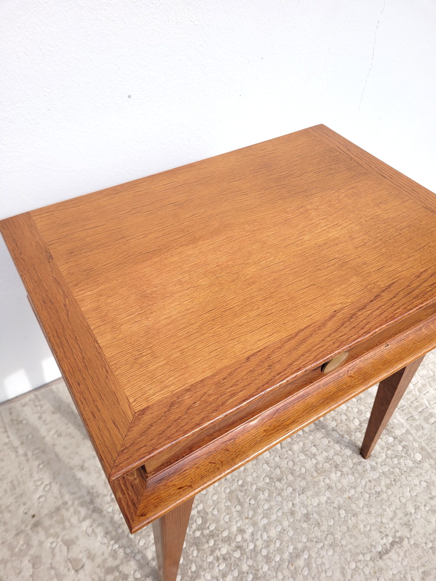 Table de chevet vintage 1960 chêne clair 04