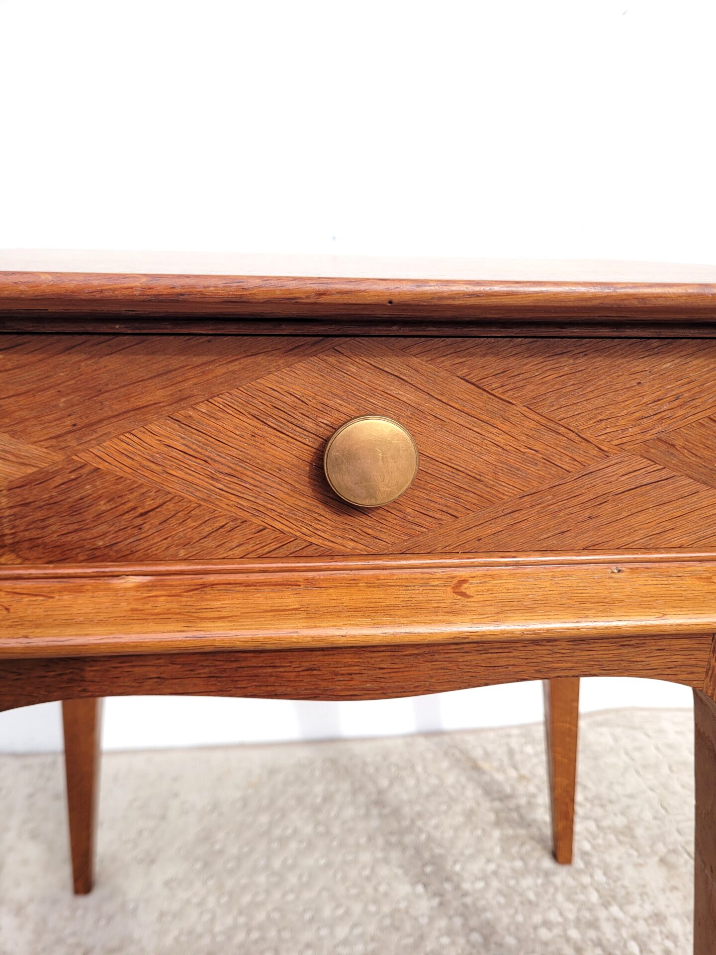 Table de chevet vintage 1960 chêne clair 06