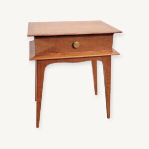 Table de chevet vintage 1960 chêne clair 08