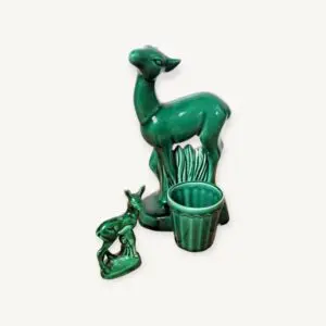 Faon en céramique vintage 70s porte crayon porte plante 06