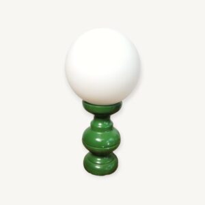 Lampe à poser globe vintage 1980 bois laqué vert 06