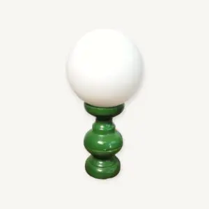 Lampe à poser globe vintage 1980 bois laqué vert 06