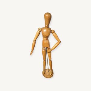 Modèle mannequin articulé ancien en bois dessin art 05