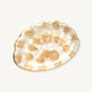 Plateau coquille en nacre et laiton 05