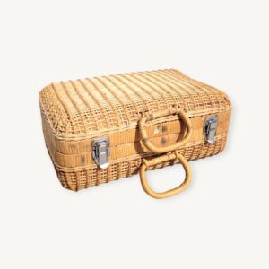 Valise en rotin vintage 70s 06