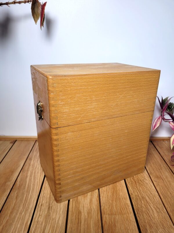 Boîte à fiches haute classeur ou cartonnier en bois 03