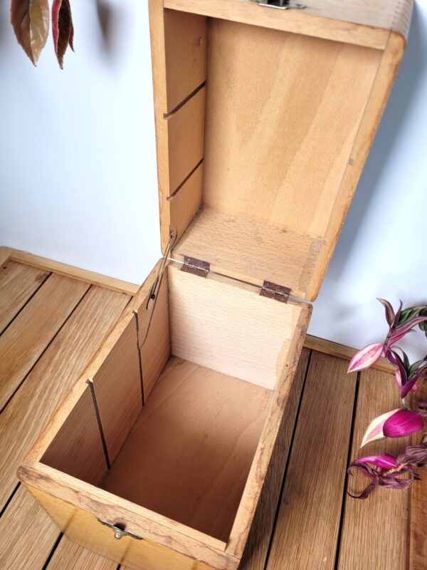 Boîte à fiches haute classeur ou cartonnier en bois 05