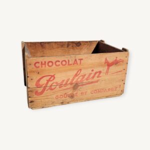 Caisse en bois ancienne chocolat Poulain 06