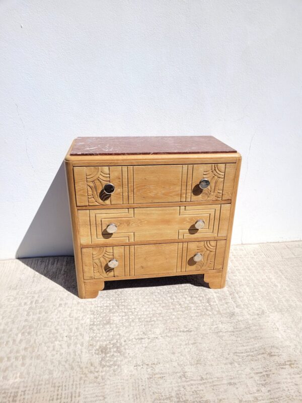 Commode vintage 1940 marbre griotte 01