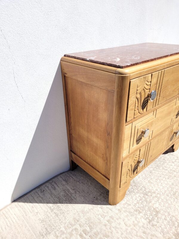 Commode vintage 1940 marbre griotte 02