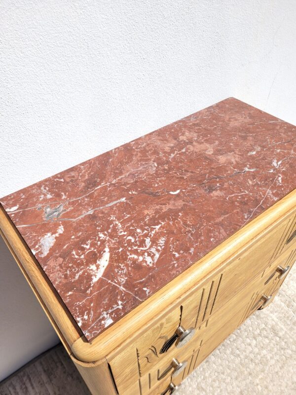 Commode vintage 1940 marbre griotte 04