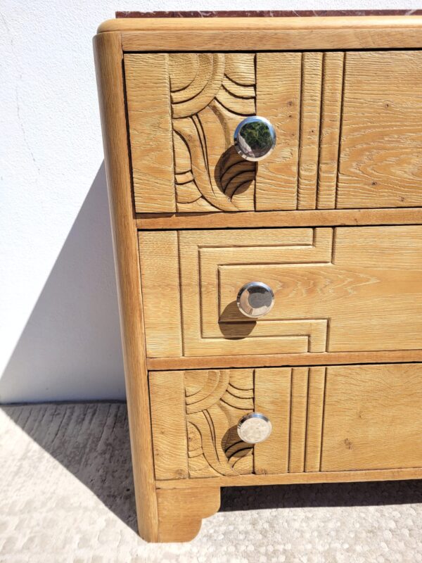 Commode vintage 1940 marbre griotte 06