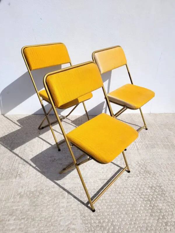 Lot de 3 chaises pliantes vintages Lafuma Chantazur 01