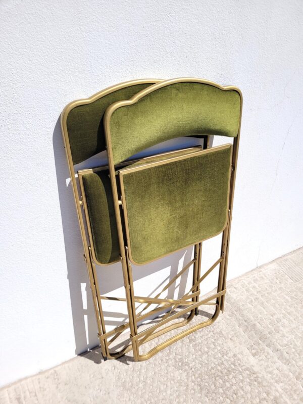 Paire de chaises Opéra en velour vert 10