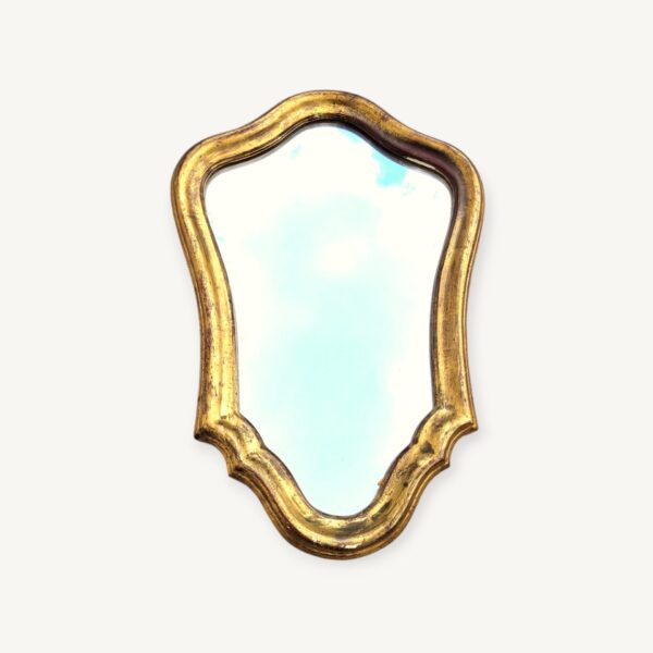 Petit miroir doré mouvementé vintage 28x40cm 05