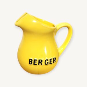 Petit pichet vintage Berger en céramique jaune 06