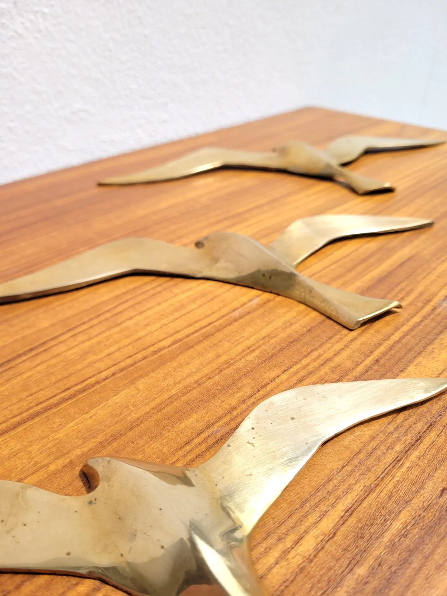 Envolée de 3 mouettes ou 3 hirondelles en laiton 03